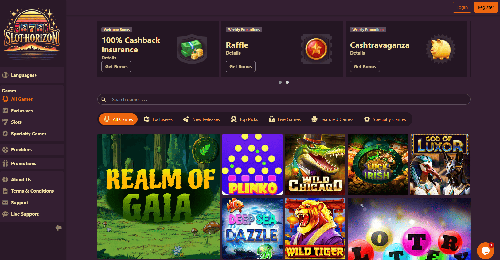 slot horizon casino