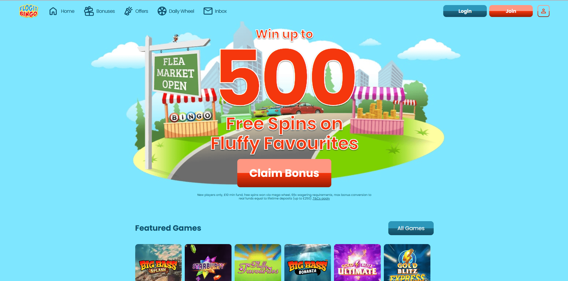 Flog It Bingo home page